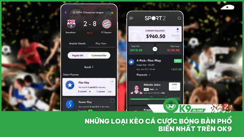 Ok9 đã phát triển riêng một hệ thống kèo bóng bàn dành cho từng set